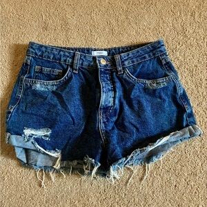 Forever 21 Distressed Blue Jean Shorts